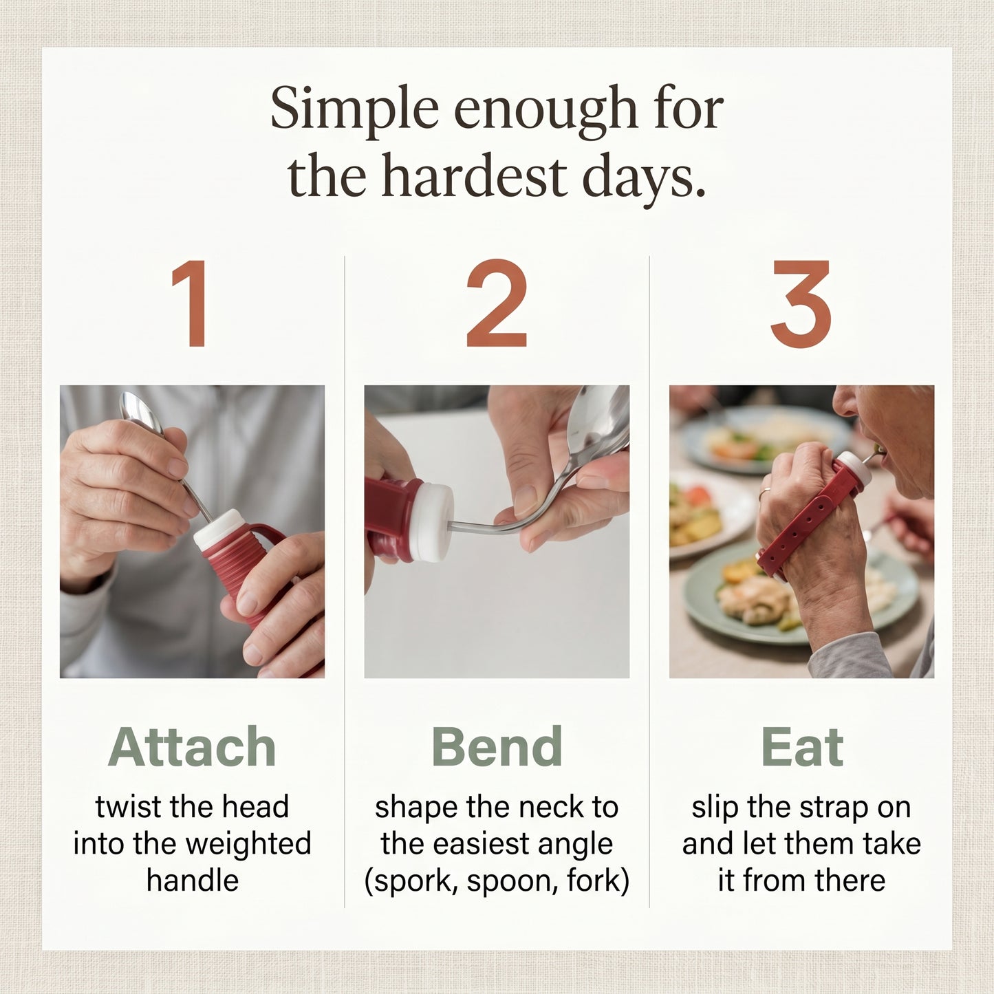 Steady Adaptive Utensils — Weighted & Bendable Dining Set (4-Piece)