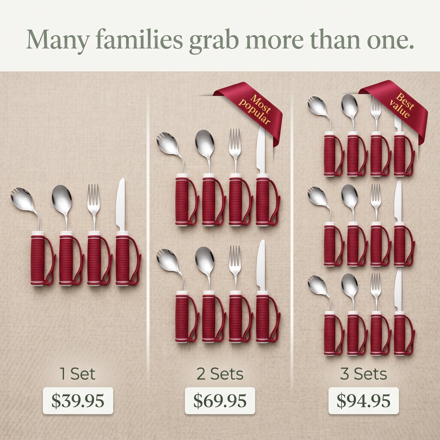 Steady Adaptive Utensils — Weighted & Bendable Dining Set (4-Piece)